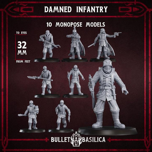 Grimdark Trench Proxy Miniatures – Trooper Infantry Set by Bulletbasilica