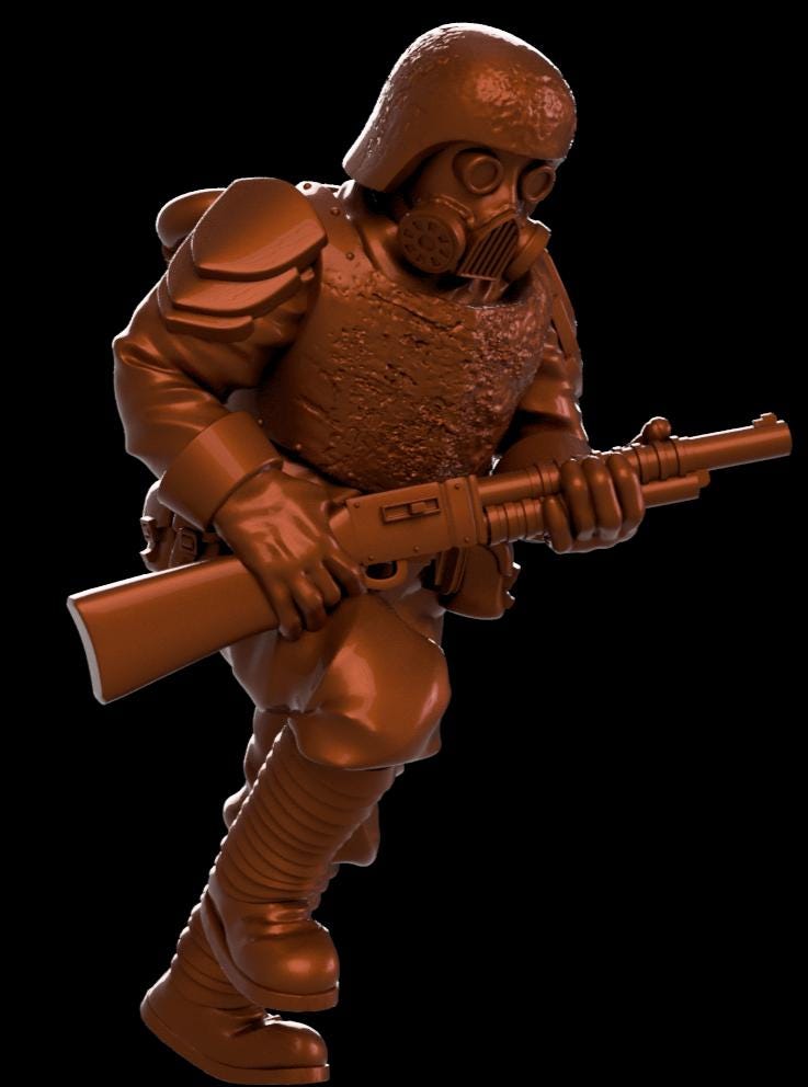 Grimdark Trench Heretic Proxy Miniatures – Fanatical Legion Trooper Set – Tabletop Figures