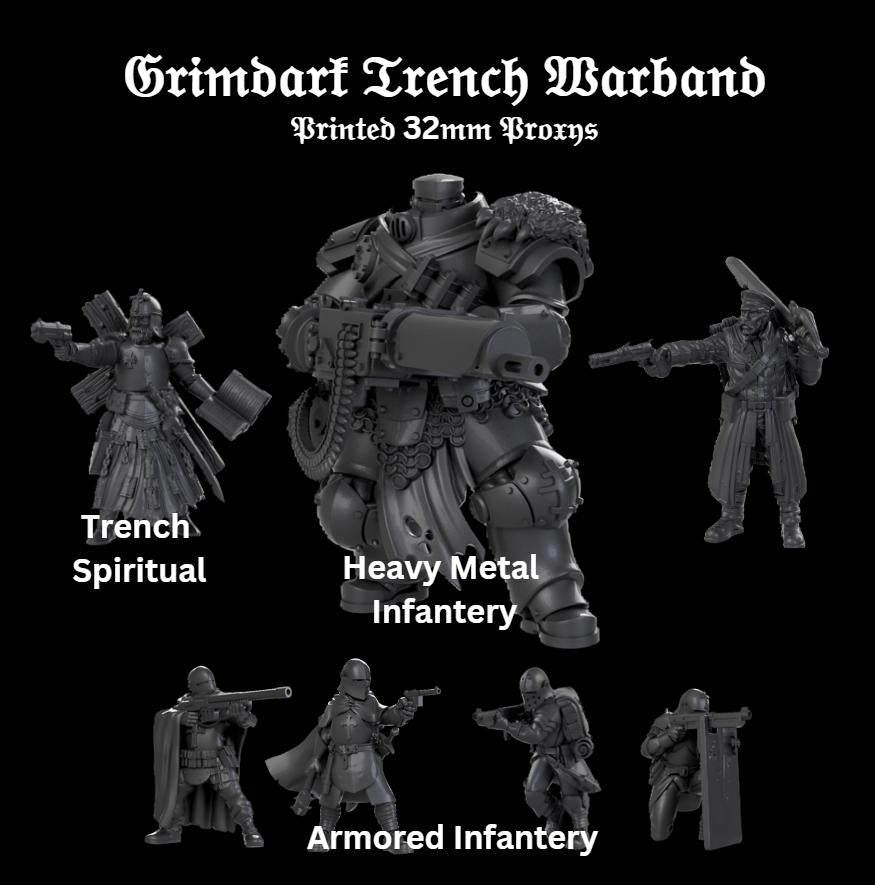 Grimdark Trench Proxy Warband –  | 32mm Tabletop Army Starter A