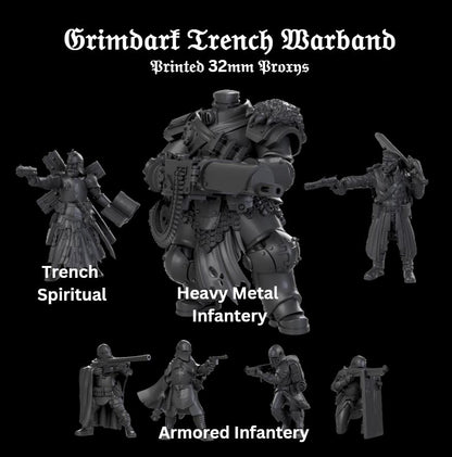 Grimdark Trench Proxy Warband –  | 32mm Tabletop Army Starter A
