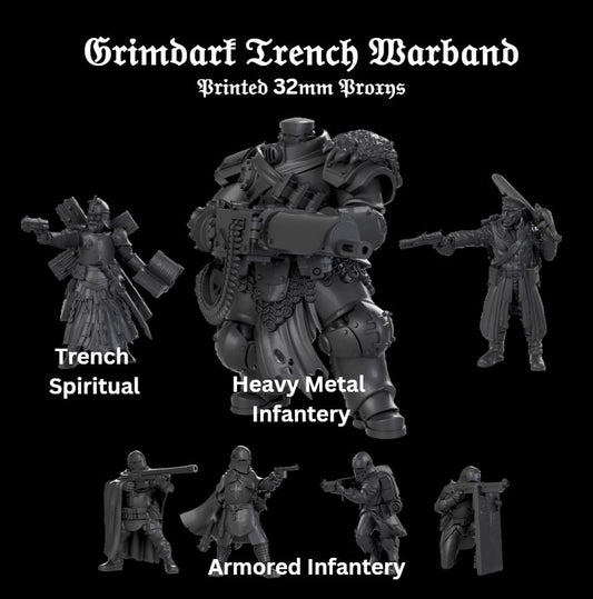 Grimdark Trench Proxy Warband –  | 32mm Tabletop Army Starter A