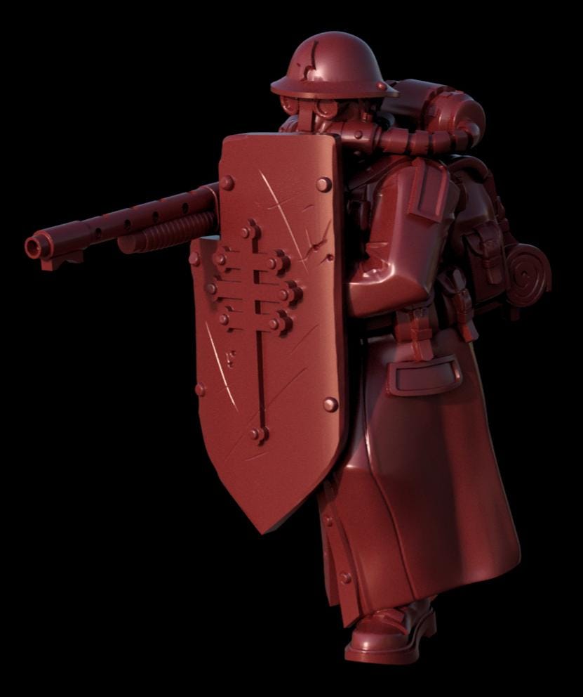 Grimdark Trench Proxy Miniatures – Red Brigade Trooper Set
