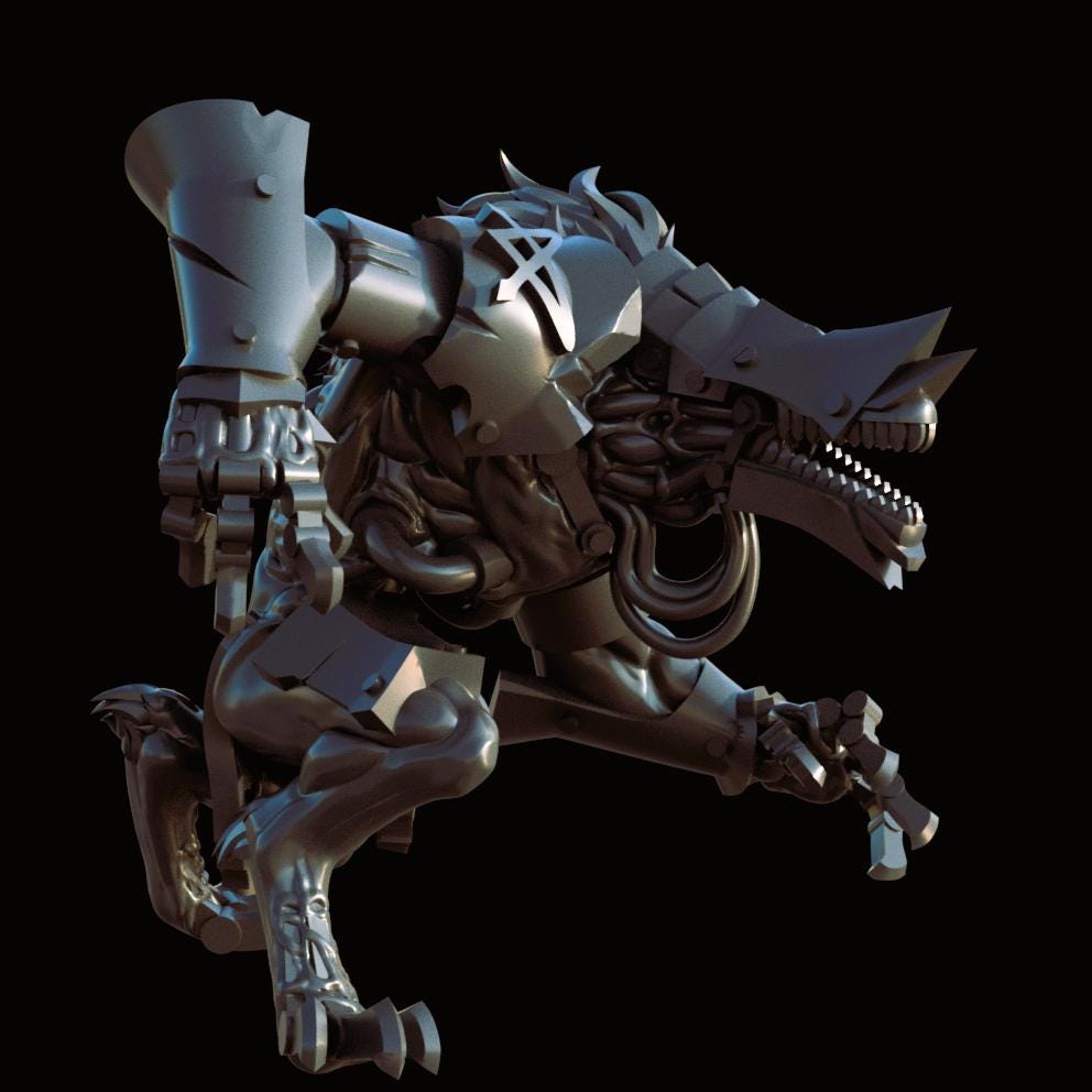 Grimdark War Beast – Mutated Resin Monster Miniature (32mm)