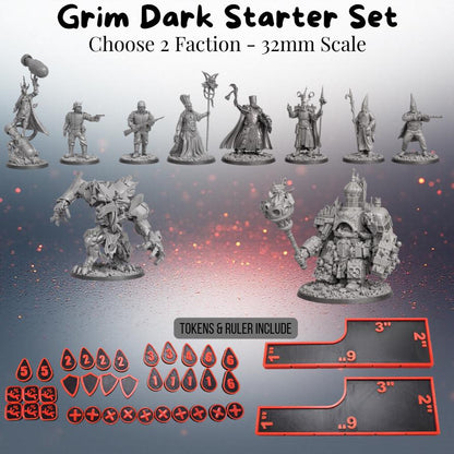 Grimdark Trench Warfare Starter Set – 2 Factions – 32mm – Tokens & Rulers Included