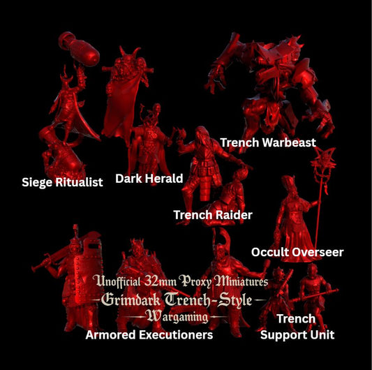 Grimdark Heretic Legion Proxy Full Set – 32mm Tabletop Miniatures – Trench-Style Wargaming
