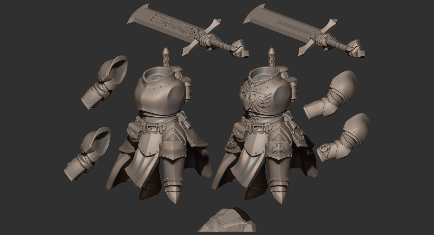 Grimdark Trench Proxy Miniature – Melee Mechanical Soldier – Tabletop Figure