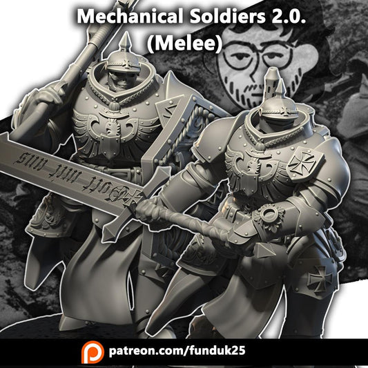 Grimdark Trench Proxy Miniature – Melee Mechanical Soldier – Tabletop Figure