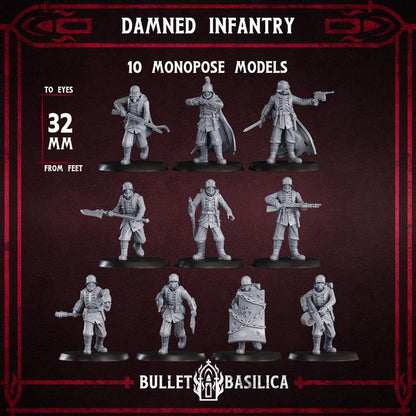 Grimdark Trench Proxy Miniatures – Trooper Infantry Set by Bulletbasilica