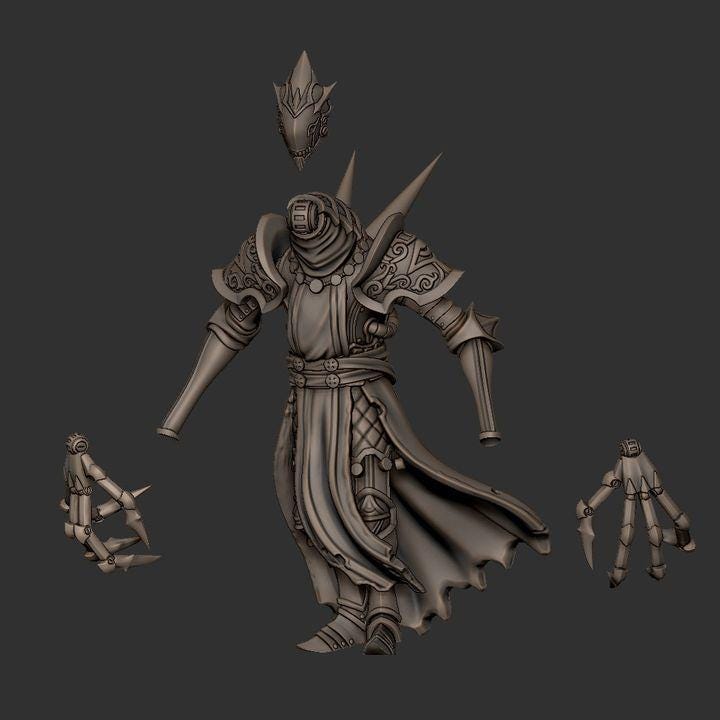 Grimdark Warlock Knights – Heavy Proxy Miniatures for Tabletop Wargaming