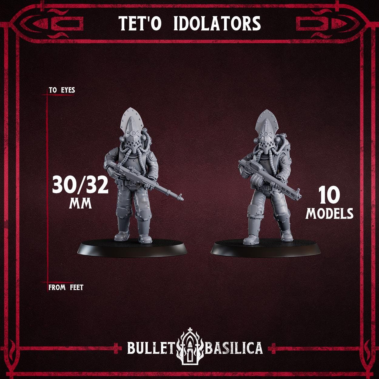 Grimdark Trench Proxy Miniatures – Drowned Heretic Infantry Set by Bulletbasilica