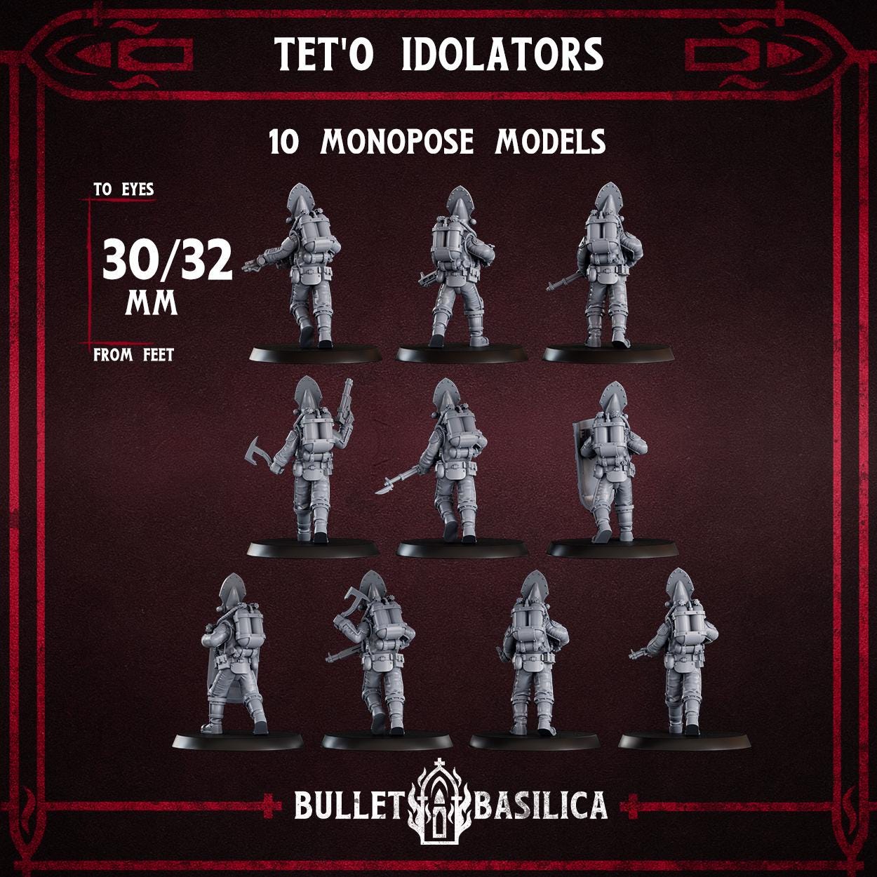 Grimdark Trench Proxy Miniatures – Drowned Heretic Infantry Set by Bulletbasilica