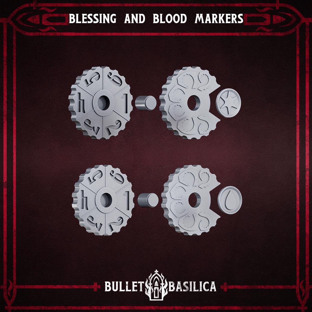 Grimdark Trench Marker – Blessing and Blood Marker by Bulletbasilica