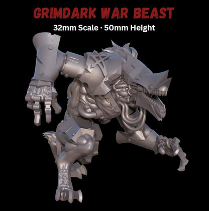 Grimdark War Beast – Mutated Resin Monster Miniature (32mm)