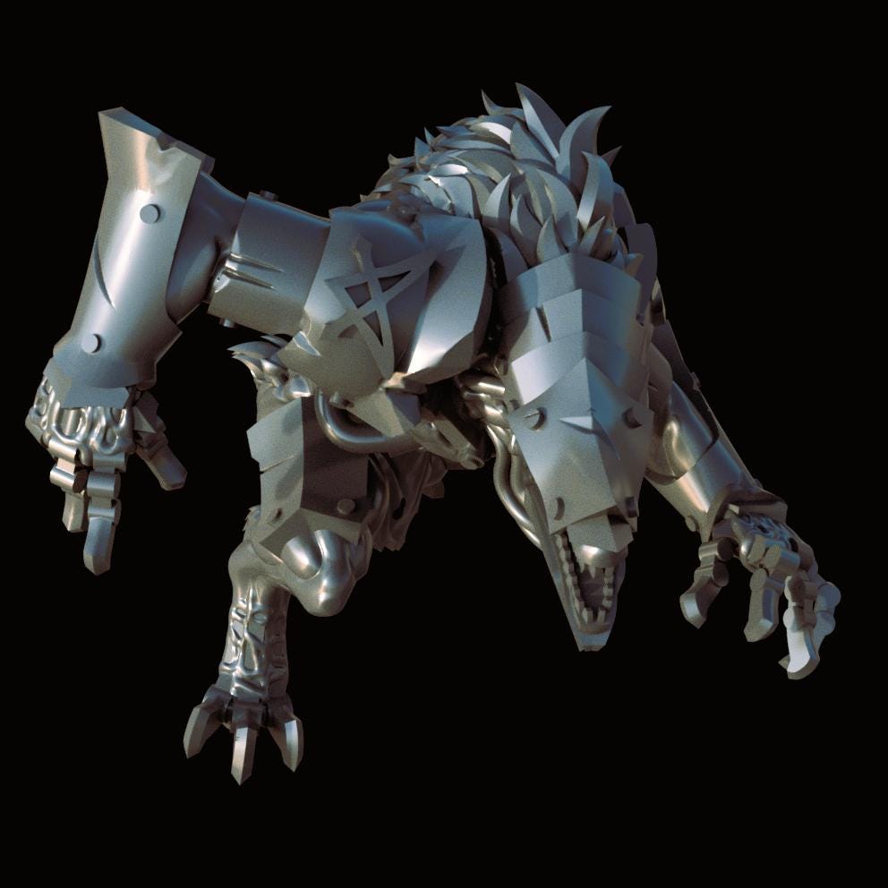 Grimdark War Beast – Mutated Resin Monster Miniature (32mm)