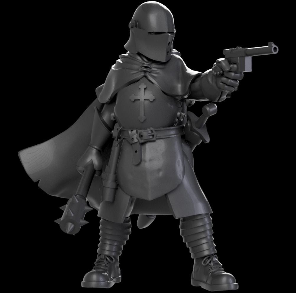 Grimdark Trench Proxy Miniatures – Religious Antioch Trooper Set – Tabletop Figures