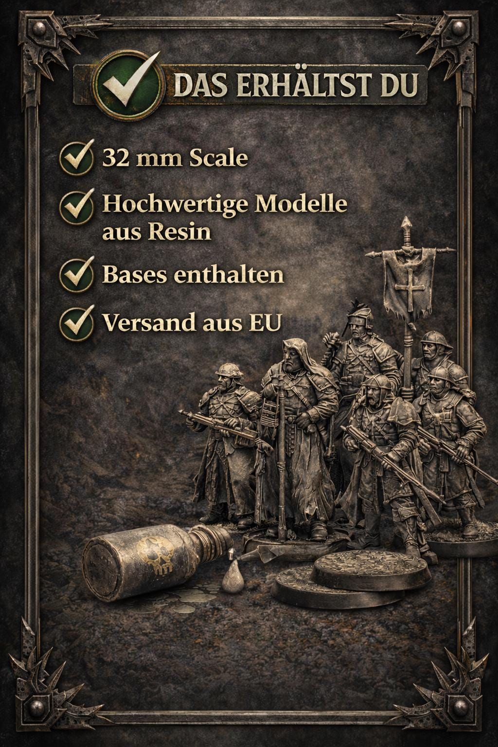 Grimdark Trench Proxy Miniatures – Wretched Infantry Set by Ashen Armies