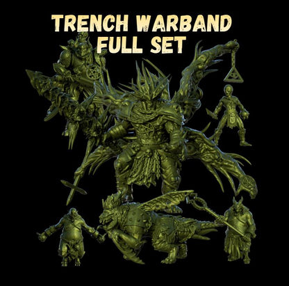 Grimdark Trench Proxy Miniatures – New Serpent Cult Infantry & Monstrous Command Set – Tabletop Figures
