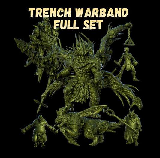 Grimdark Trench Proxy Miniatures – New Serpent Cult Infantry & Monstrous Command Set – Tabletop Figures