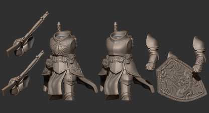 Grimdark Trench Proxy Miniature – Melee Mechanical Soldier – Tabletop Figure