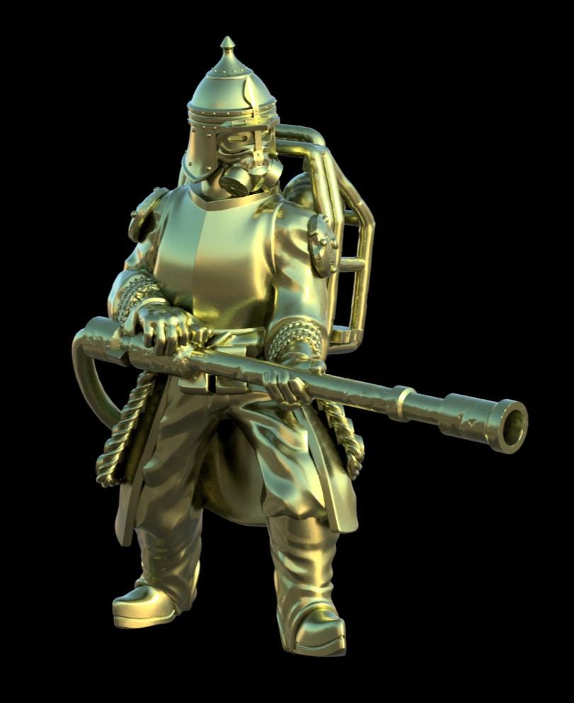 Grimdark Trench Proxy Miniatures – Desert Sultanate Infantry & Support Set – Tabletop Figures