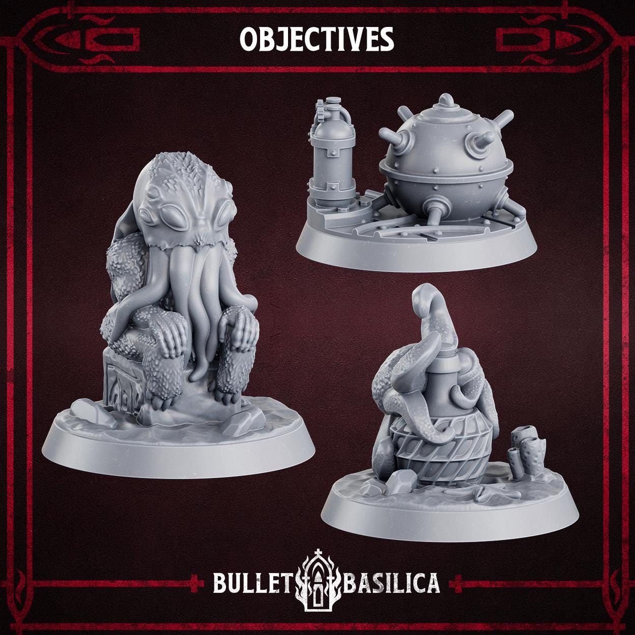 Grimdark Trench Proxy Objectiv Marker –  Set by Bulletbasilica