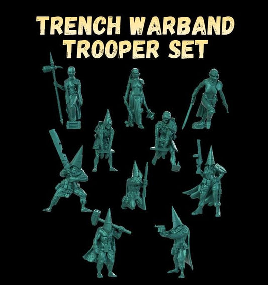 Grimdark Trench Proxy Miniatures – Fanatical Pilgrim Trooper Set – Tabletop Figures