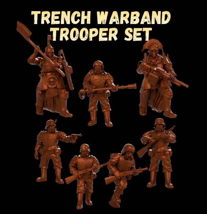 Grimdark Trench Heretic Proxy Miniatures – Fanatical Legion Trooper Set – Tabletop Figures