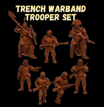 Grimdark Trench Heretic Proxy Miniatures – Fanatical Legion Trooper Set – Tabletop Figures