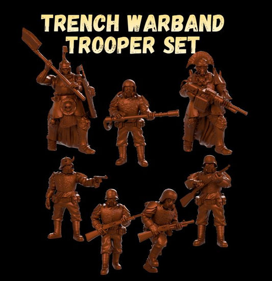 Grimdark Trench Heretic Proxy Miniatures – Fanatical Legion Trooper Set – Tabletop Figures