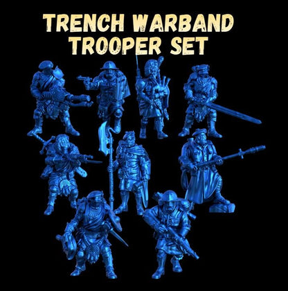 Grimdark Trench Proxy Miniatures – Alba Trooper Set – Tabletop Figures