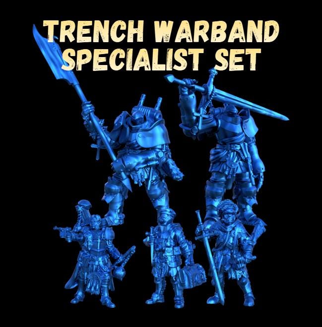 Grimdark Trench Proxy Miniatures – Alba Specialist Set – Tabletop Figures