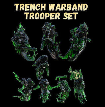 Grimdark Trench Proxy Miniatures – Ghostly Trooper Set – Tabletop Figures