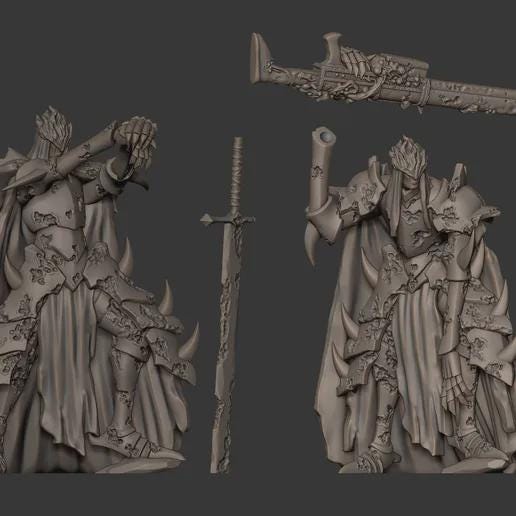 Grimdark Knight Plague Proxy Miniatures – 32mm Resin Wargaming Models