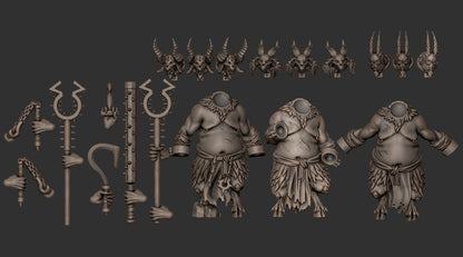 Grimdark Trench Proxy Miniatures – Serpent Cult Monster Set – Tabletop Figures