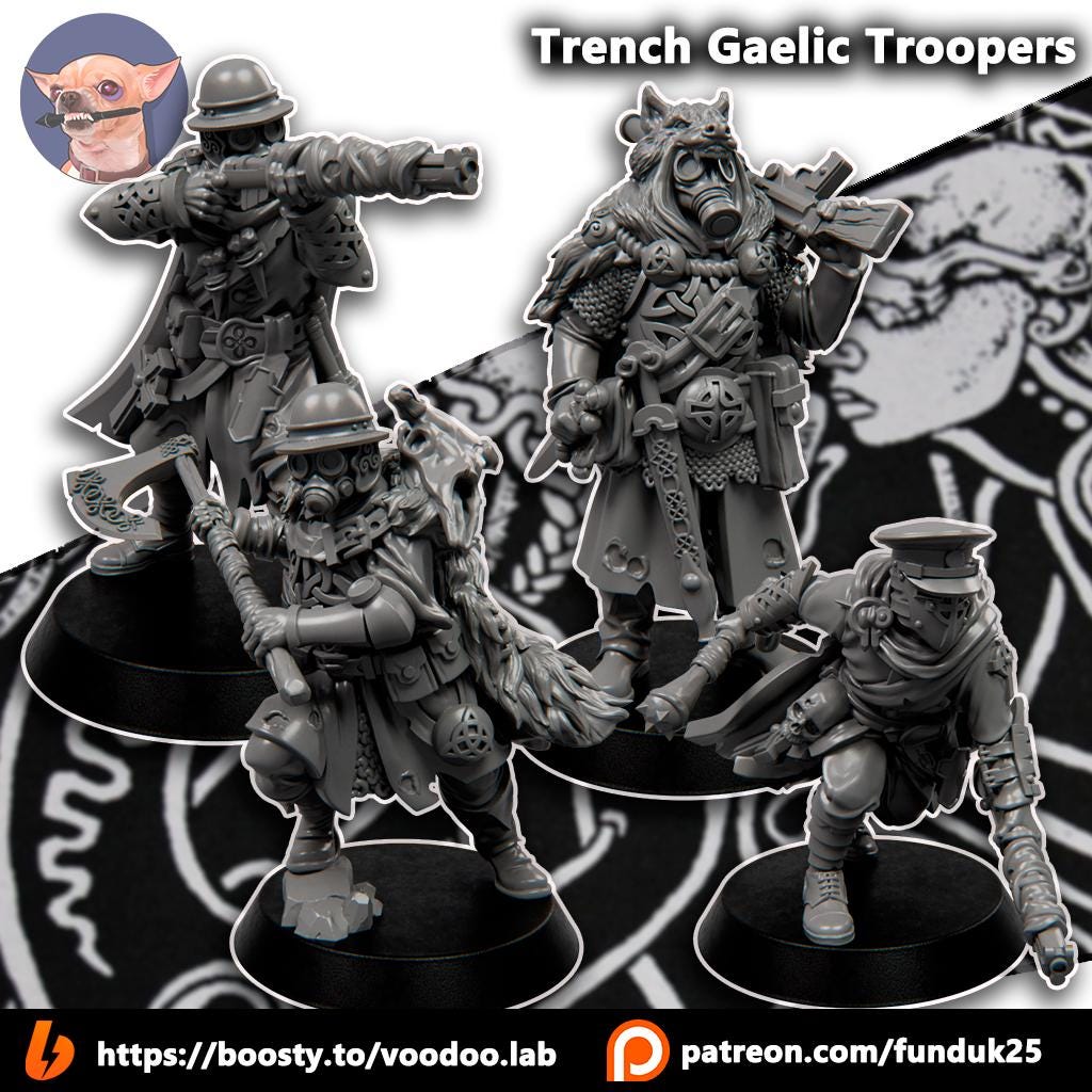 Grimdark Trench Proxy Miniatures – Alba Commandos Set – Tabletop Figures