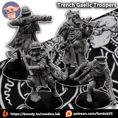 Grimdark Trench Proxy Miniatures – Alba Commandos Set – Tabletop Figures