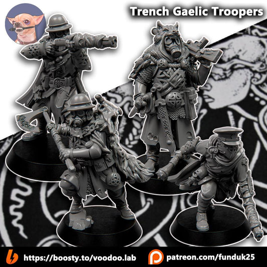 Grimdark Trench Proxy Miniatures – Alba Commandos Set – Tabletop Figures