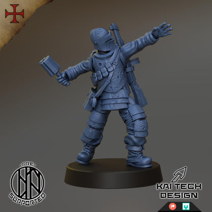 Grimdark Trench Proxy Miniatures – Antioch Infantry & Support Set – Tabletop Figures