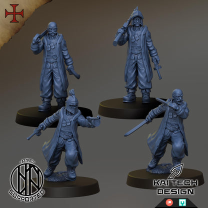 Grimdark Trench Proxy Miniatures – Antioch Infantry & Support Set – Tabletop Figures