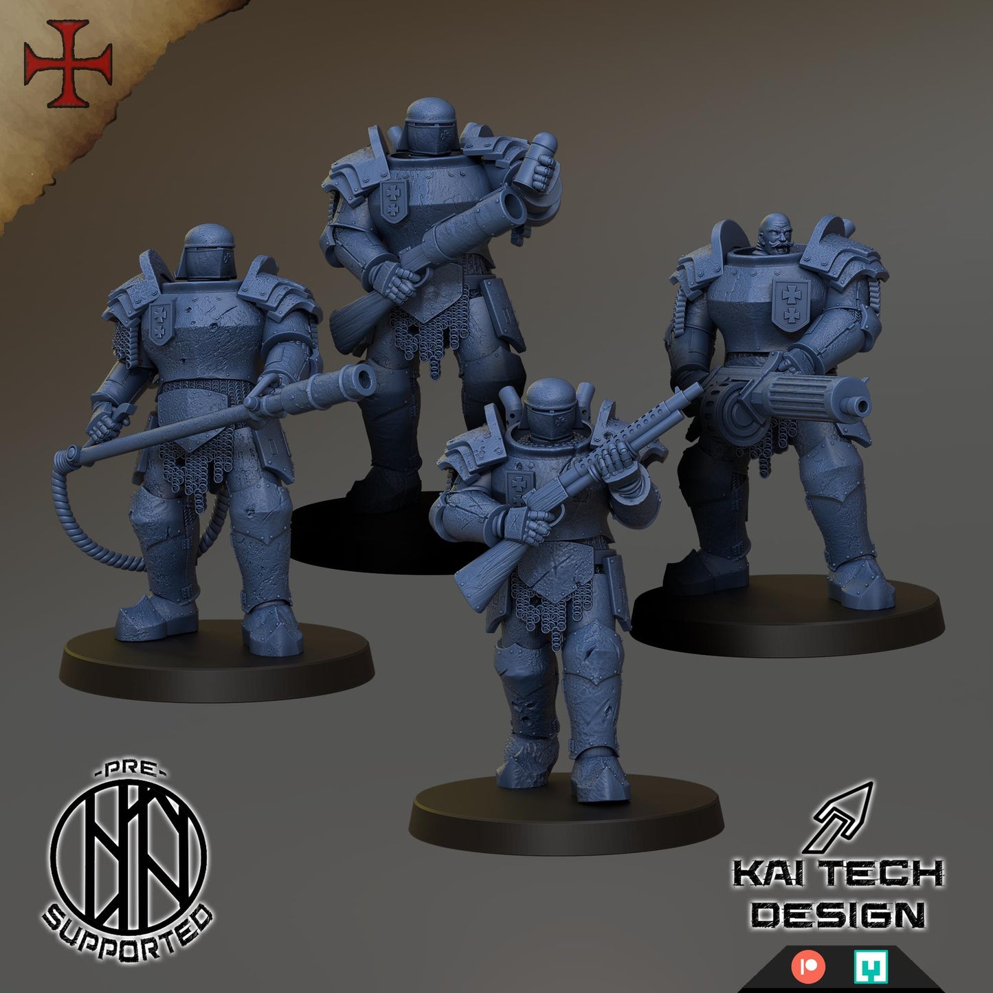 Grimdark Trench Proxy Miniatures – Antioch Infantry & Support Set – Tabletop Figures