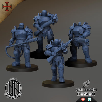 Grimdark Trench Proxy Miniatures – Antioch Infantry & Support Set – Tabletop Figures