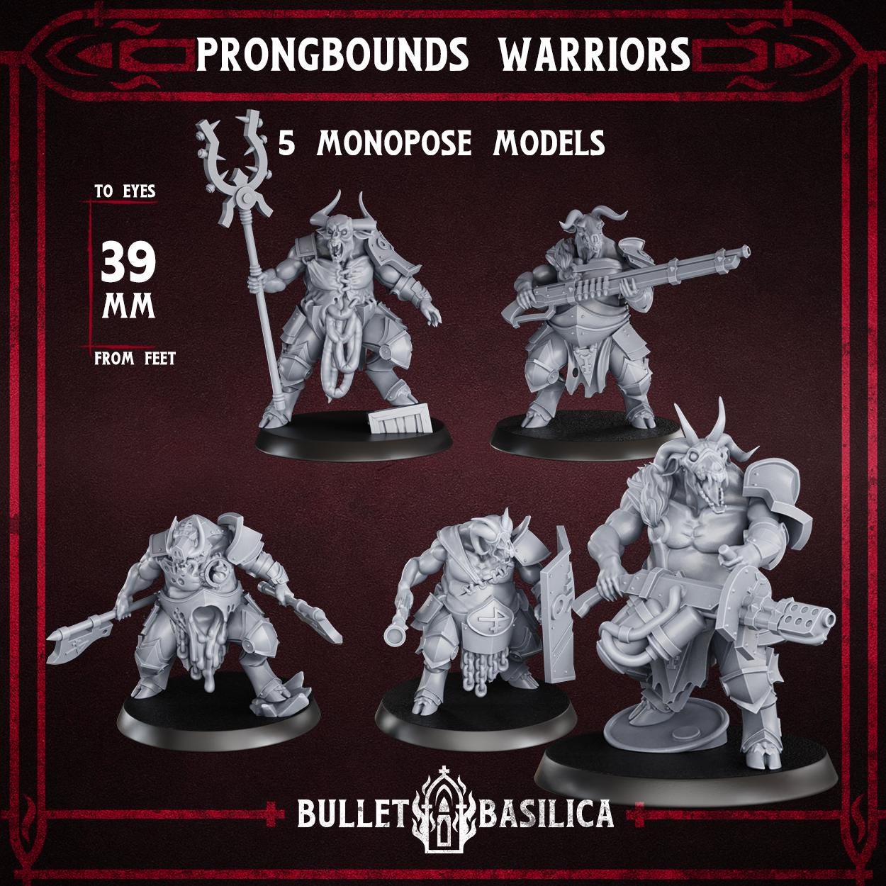Grimdark  Zealots Proxy Miniatures – 32mm 9 pcs Resin Wargaming Models