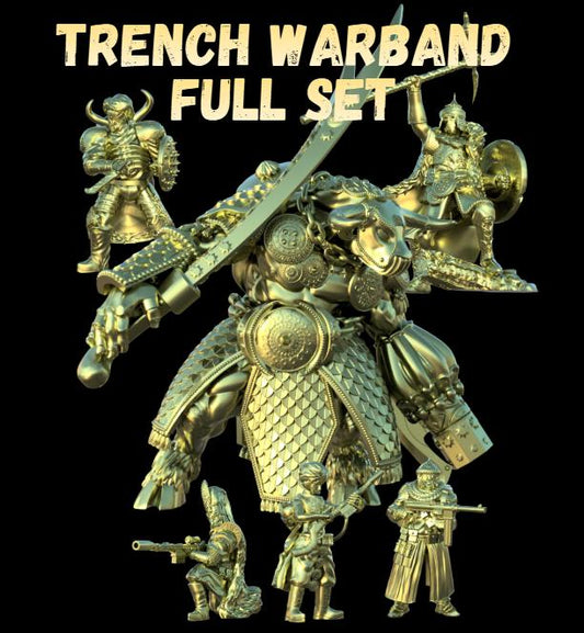 Grimdark Trench Proxy Miniatures – Desert Sultanate Infantry & Support Set – Tabletop Figures