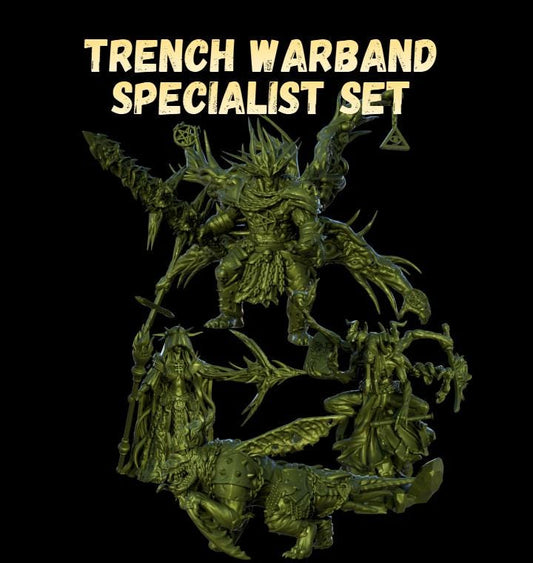 Grimdark Trench Proxy Miniatures – Serpent Cult Specialist Set – Tabletop Figures