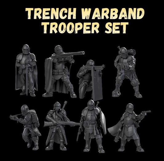Grimdark Trench Proxy Miniatures – Religious Antioch Trooper Set – Tabletop Figures