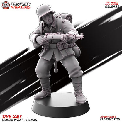 Weird War Infantry Squad – Riflemen (7 Miniatures) – 28mm Sci-Fi WWII Tabletop Proxies