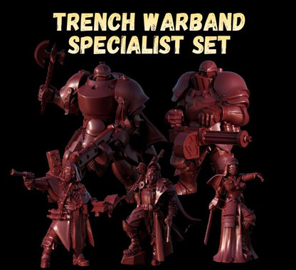 Grimdark Trench Proxy Miniatures – Red Brigade Specialist Set