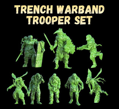 Grimdark Trench Black Proxy Miniatures – Grail Trooper Set – Tabletop Figures