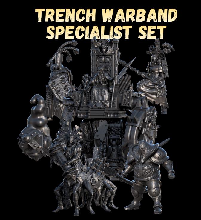 Grimdark Trench Proxy Miniatures – Zealot Infantry Dark Specialist Set