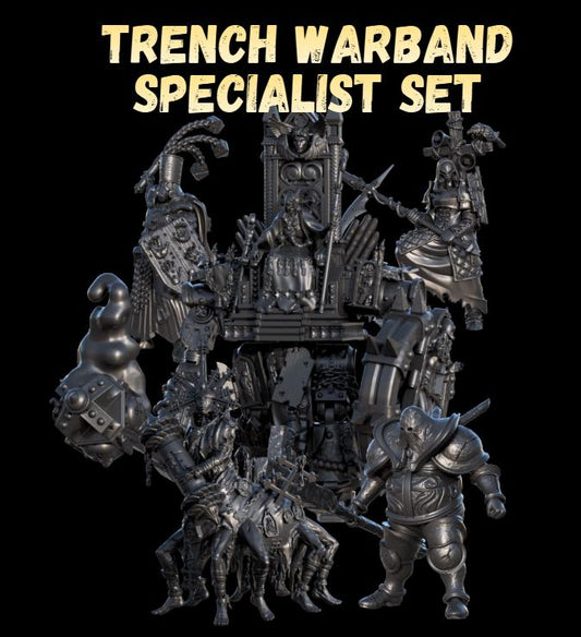 Grimdark Trench Proxy Miniatures – Zealot Infantry Dark Specialist Set